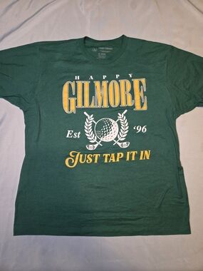Happy Gilmore Green Graphic Tee - Yellow & White Print